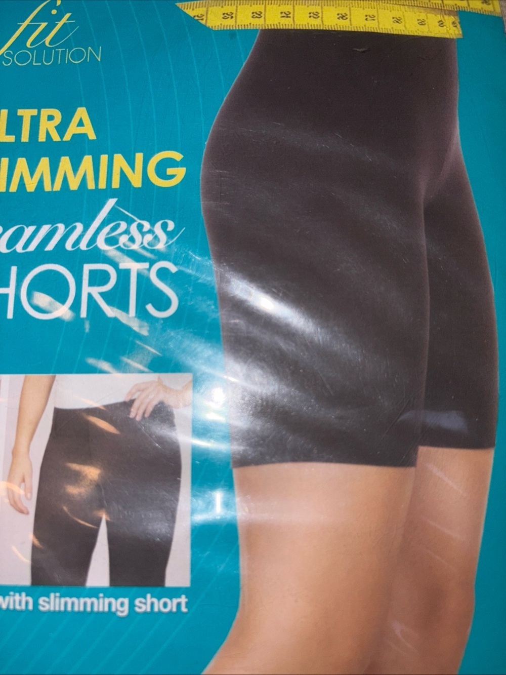 Tapemeasure Tummy Control Seamless Shorts Pk of 2 in Black & Buff Women's XXL N - Picture 2 of 10